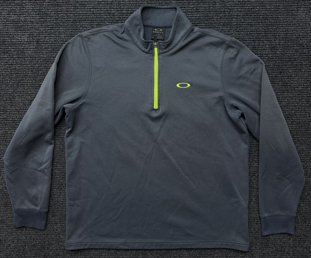 Oakley Men's Gray 1/4 Zip Fleece Polyester Pullover Mock Neck Size Large
